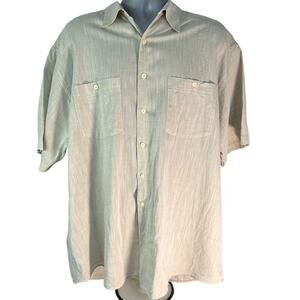 CMK Light Khaki Short Sleeve Cotton Button Down, Size XXL